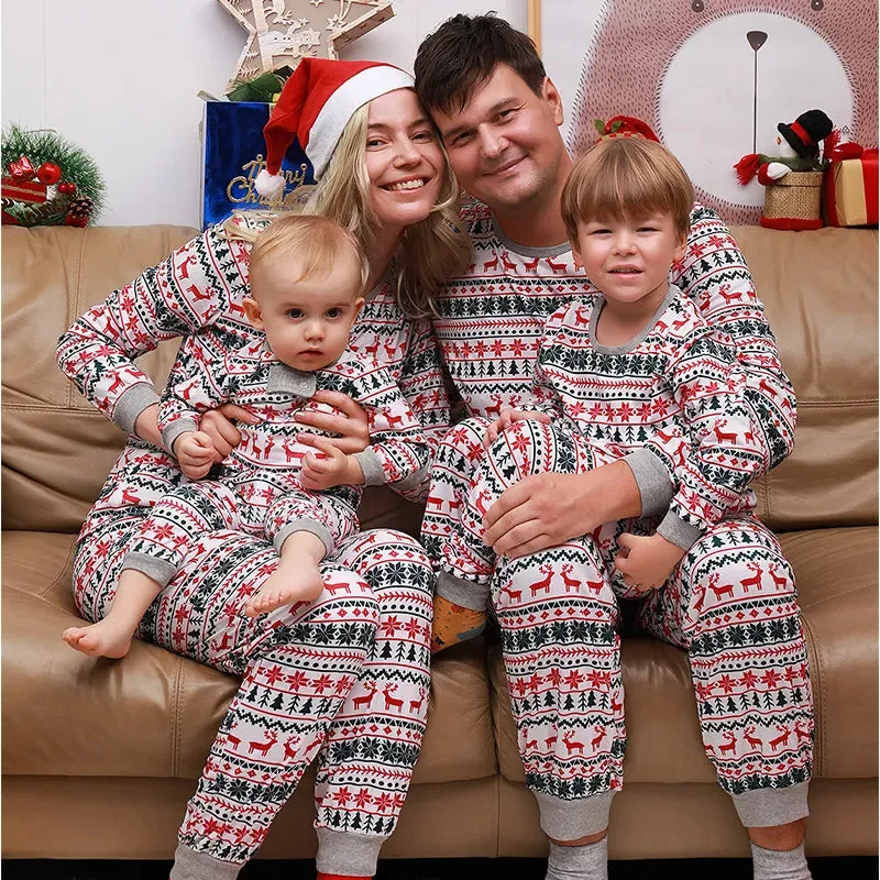 Family Matching Christmas Gray Pajamas Set