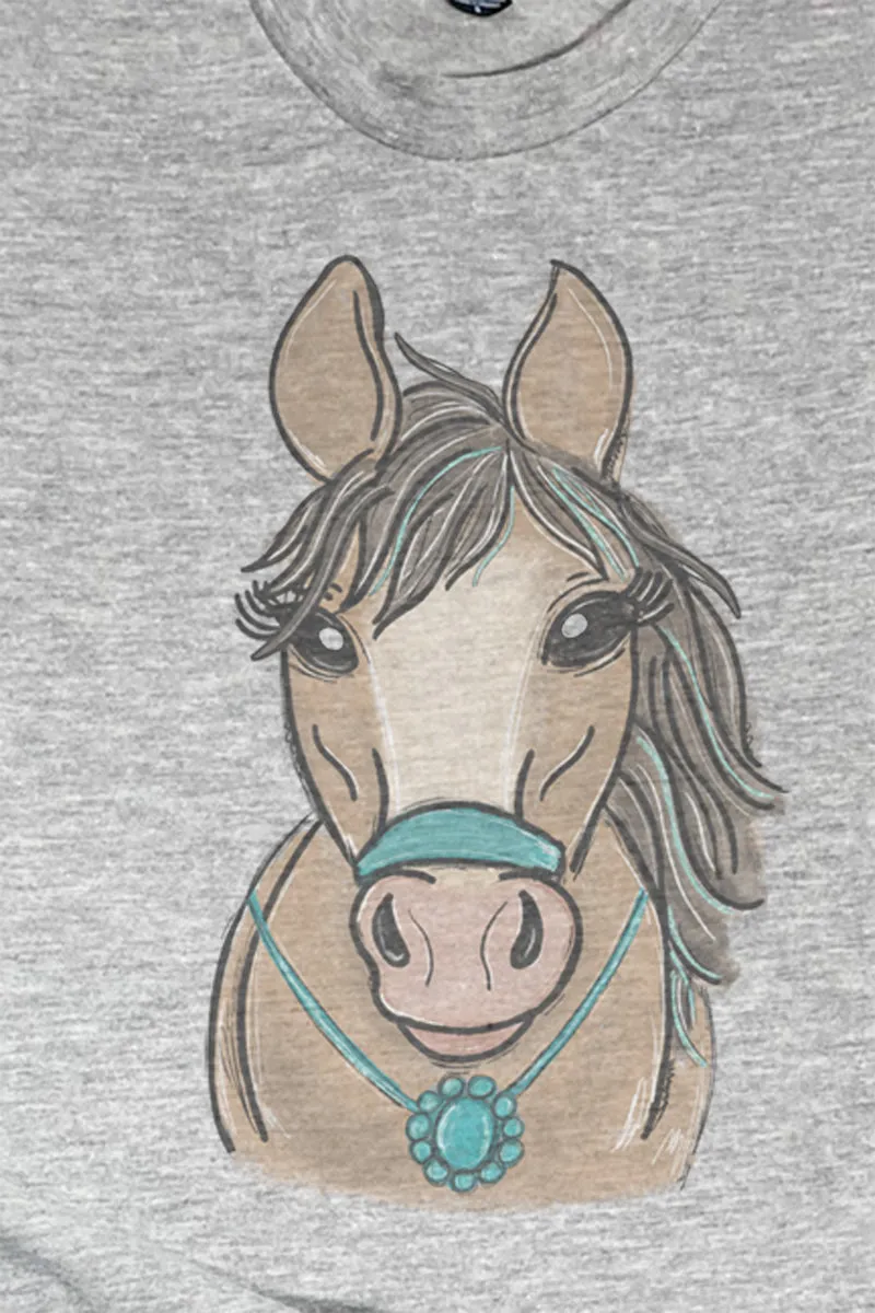 Fancy Turquoise Horse Unisex Poly-Rich Blend Tee