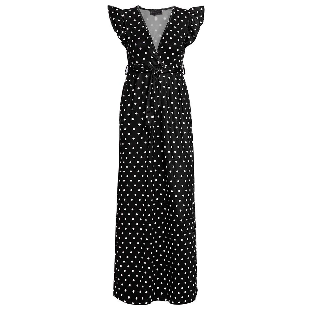 Fashion Summer Dot Print Long Dresses