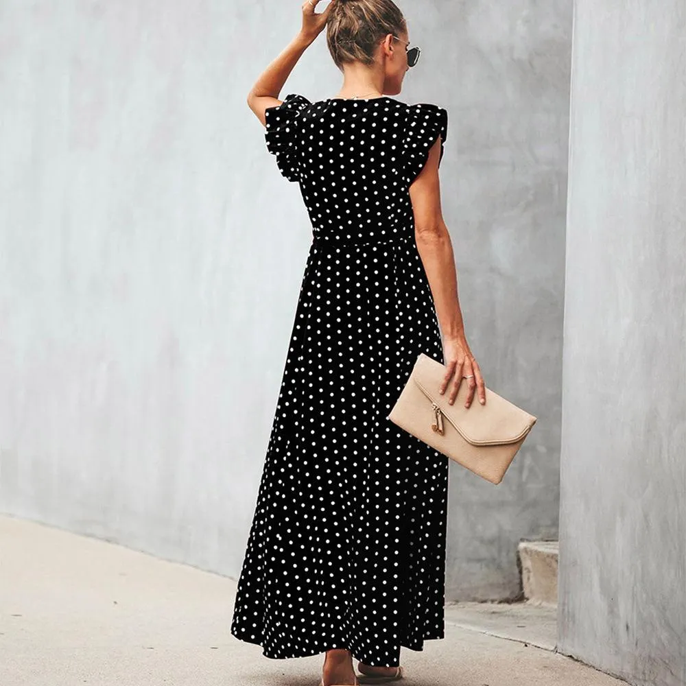 Fashion Summer Dot Print Long Dresses