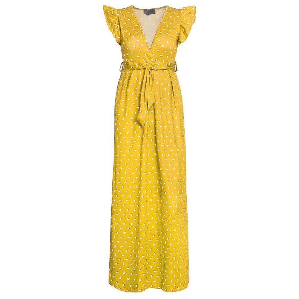 Fashion Summer Dot Print Long Dresses