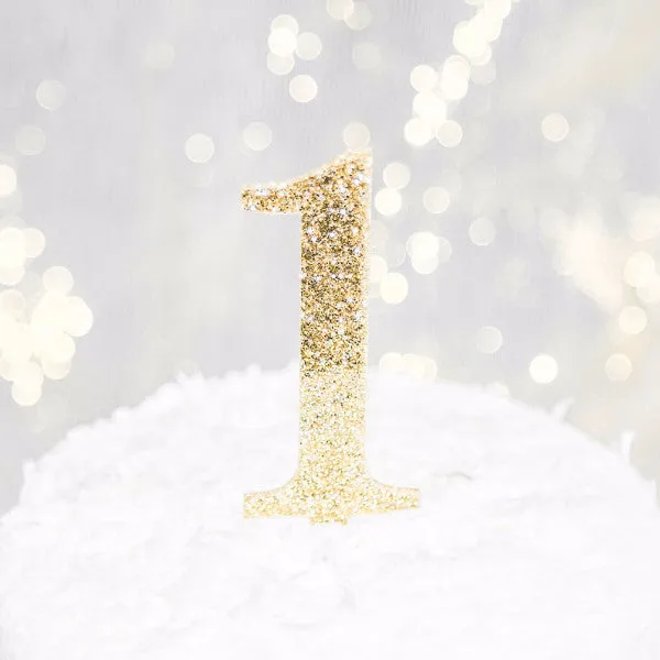 First Birthday "1" Glitter Cake Topper