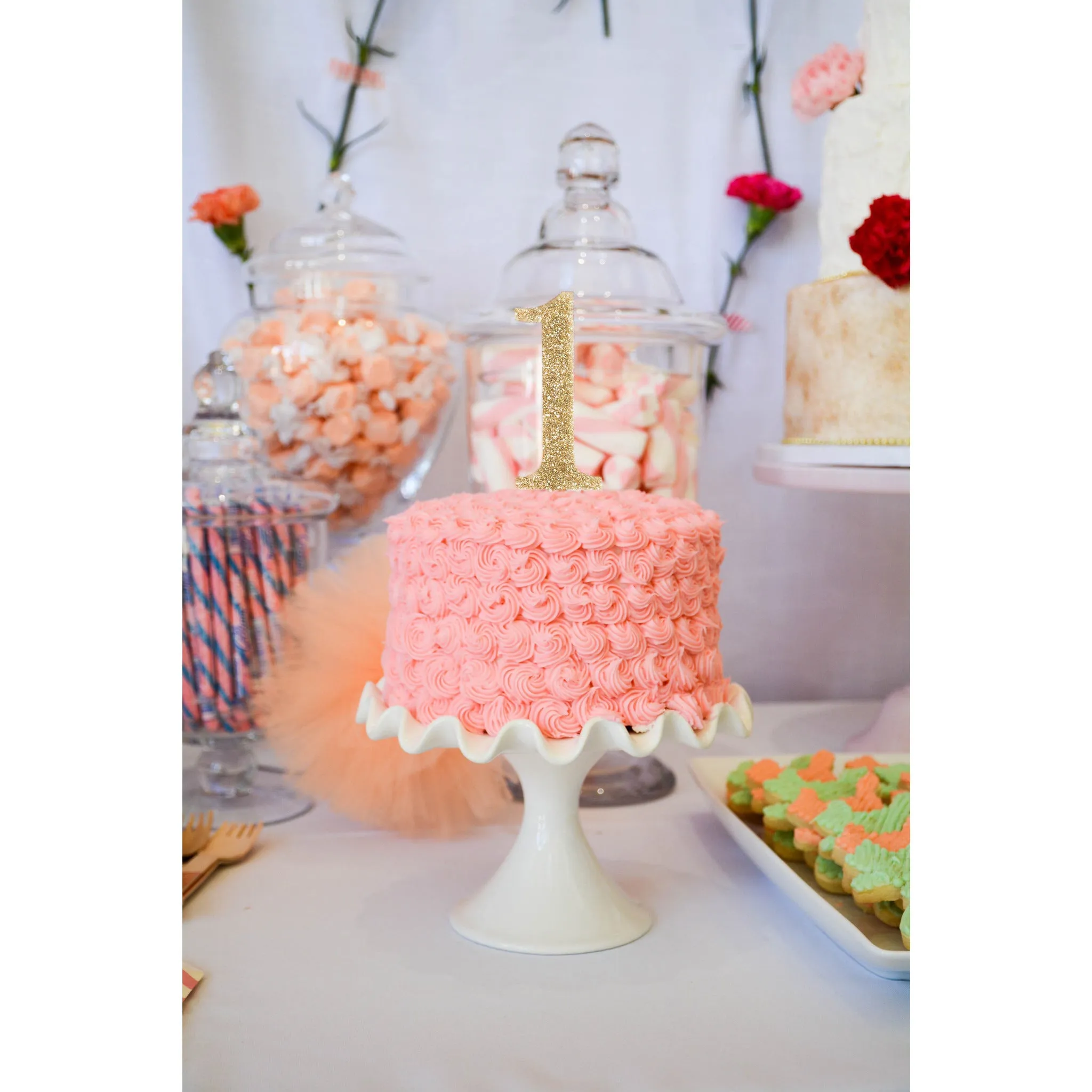 First Birthday "1" Glitter Cake Topper
