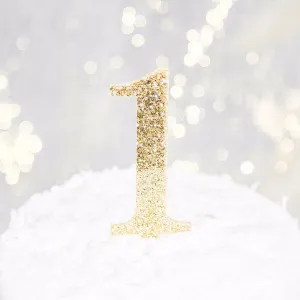 First Birthday "1" Glitter Cake Topper
