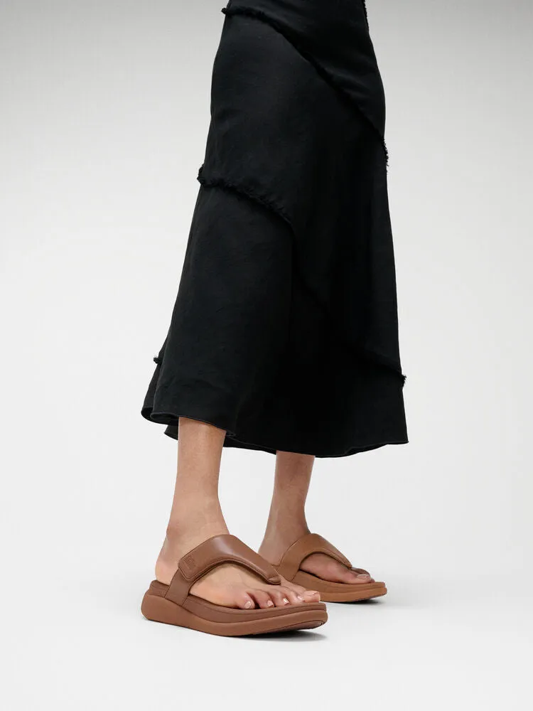 FitFlop F-Mode Go Adjustable Flatform Sandals - Deep Tan