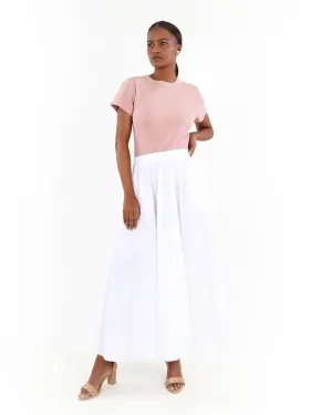 Flared Cotton Maxi Skirt