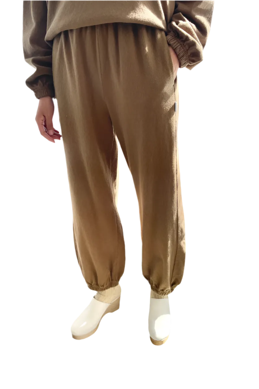 French Terry Balloon Pant in Tobacco