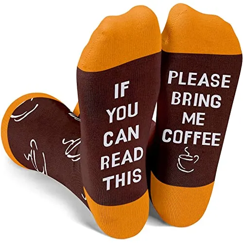 Funny Crazy Socks for Men, Coffee Gifts for Coffee Lovers Coffee Socks with Funny Saying, Drinking Gifts for Men