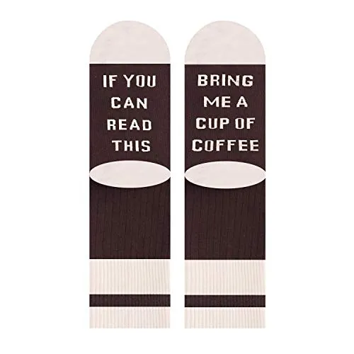 Funny Crazy Socks for Women, Coffee Gifts for Coffee Lovers Coffee Socks with Funny Saying, Drinking Gifts for Women