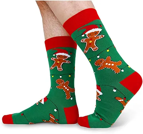 Funny Gingerbread Sloth Socks for Men, Stocking Stuffers, Novelty Christmas Gifts for Him, Best Secret Santa Gifts, Holiday Gifts, Xmas Gifts, Christmas Presents
