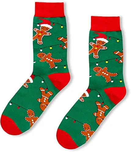 Funny Gingerbread Sloth Socks for Men, Stocking Stuffers, Novelty Christmas Gifts for Him, Best Secret Santa Gifts, Holiday Gifts, Xmas Gifts, Christmas Presents
