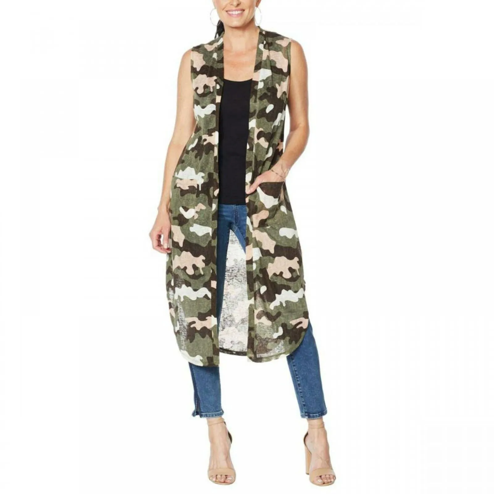 G by Giuliana Women's Slub Knit Sleeveless Duster