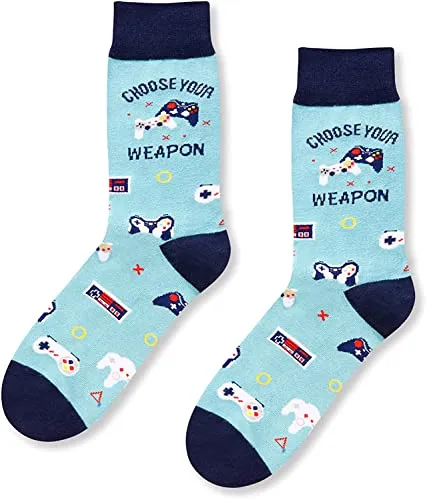 Gaming Gifts for Him, Video Game Socks for Men Who Love Game, Funny Gaming Gifts, Gamer Gifts, Novelty Gamer Socks for Game Lovers