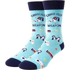 Gaming Gifts for Him, Video Game Socks for Men Who Love Game, Funny Gaming Gifts, Gamer Gifts, Novelty Gamer Socks for Game Lovers