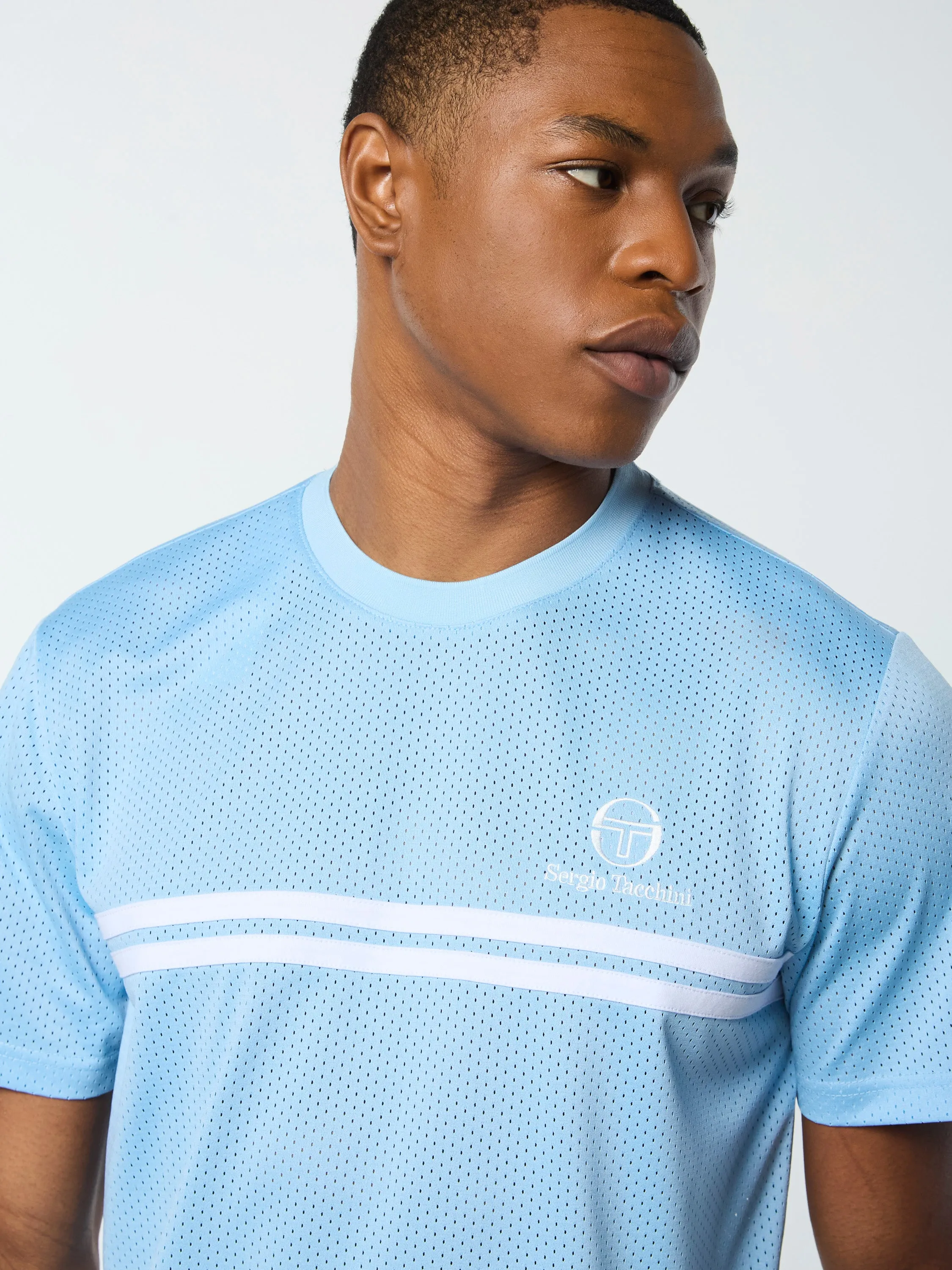Giacomo Mesh T-Shirt- Dutch Canal/ White