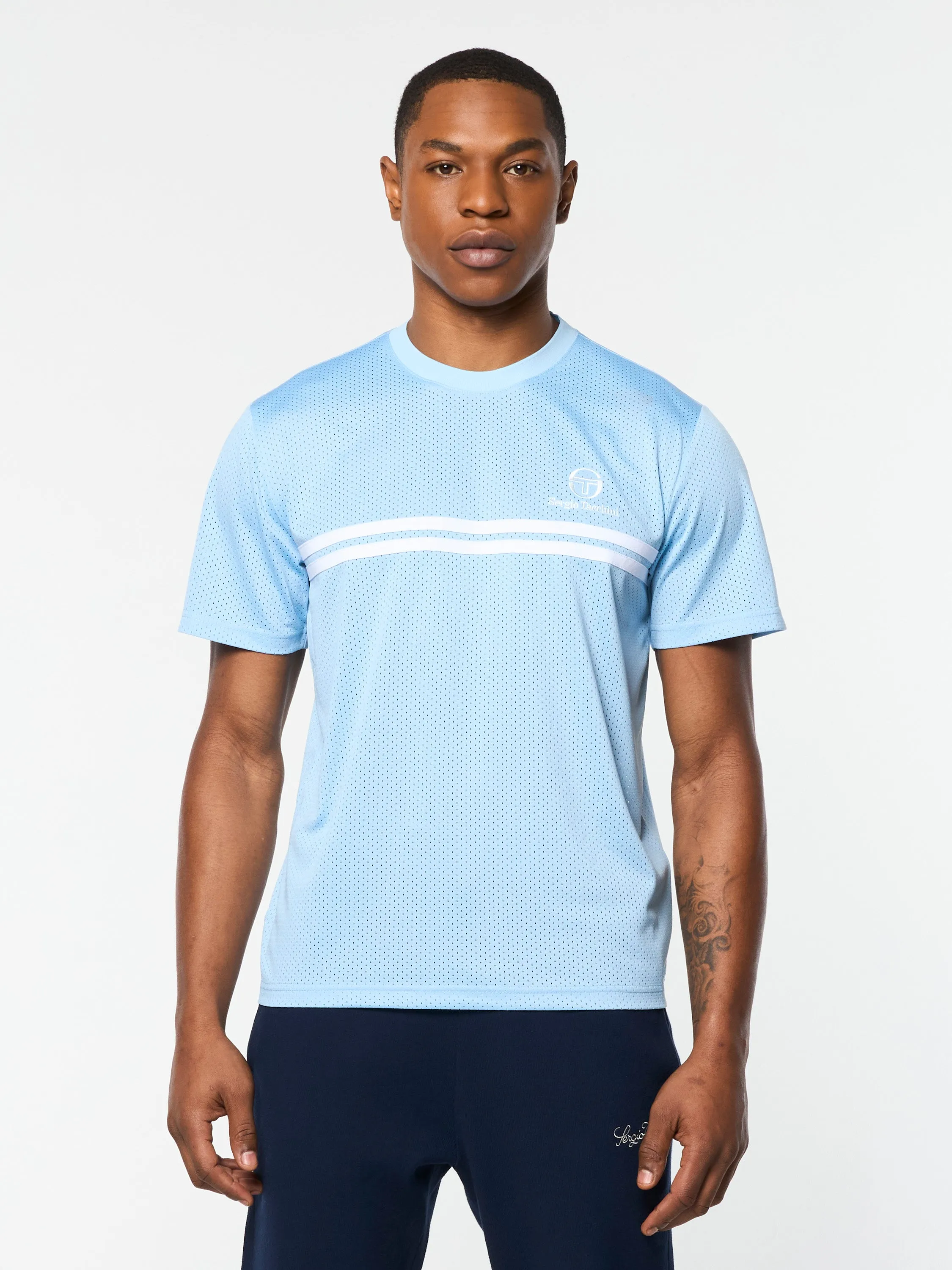 Giacomo Mesh T-Shirt- Dutch Canal/ White