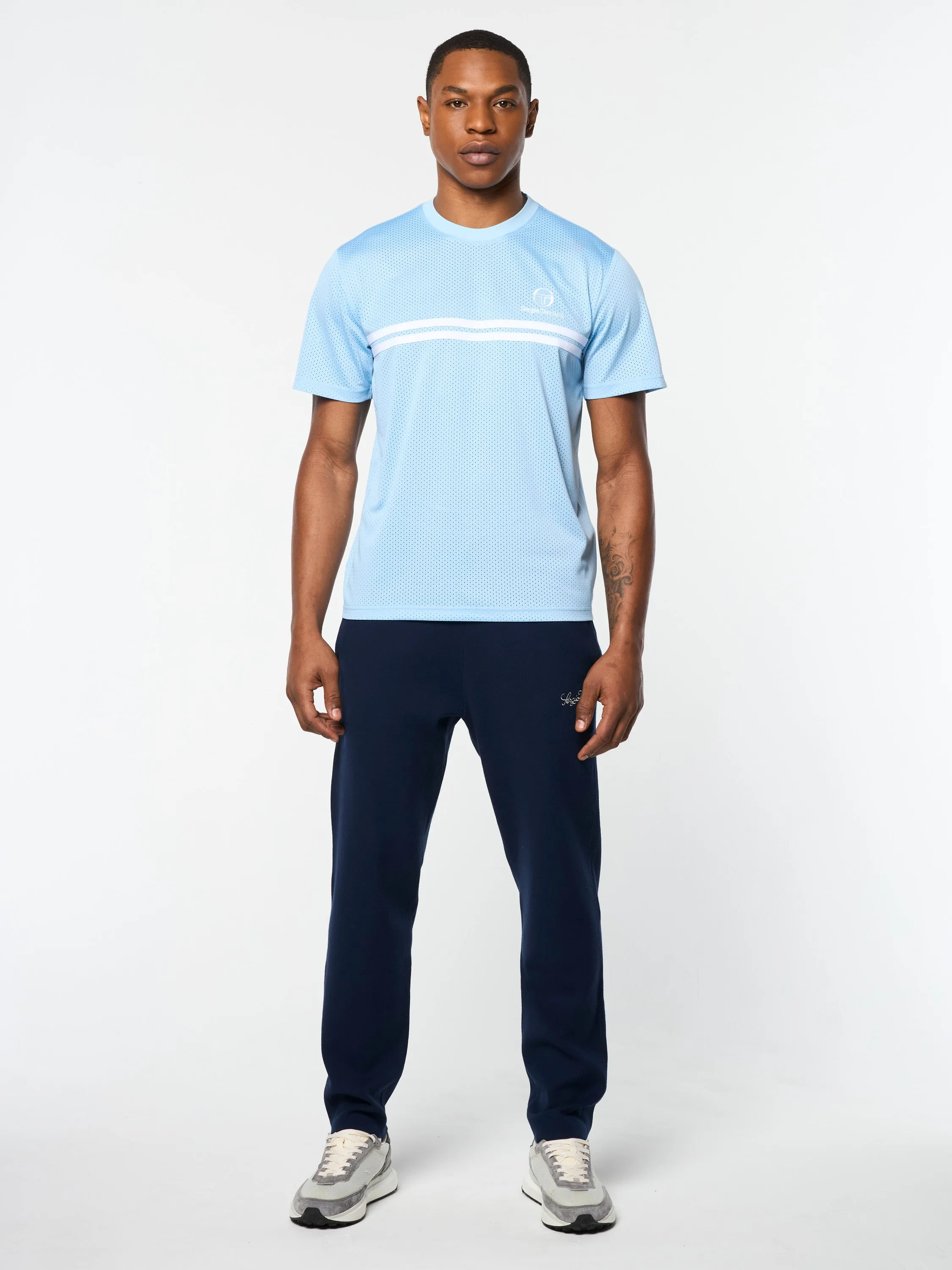 Giacomo Mesh T-Shirt- Dutch Canal/ White
