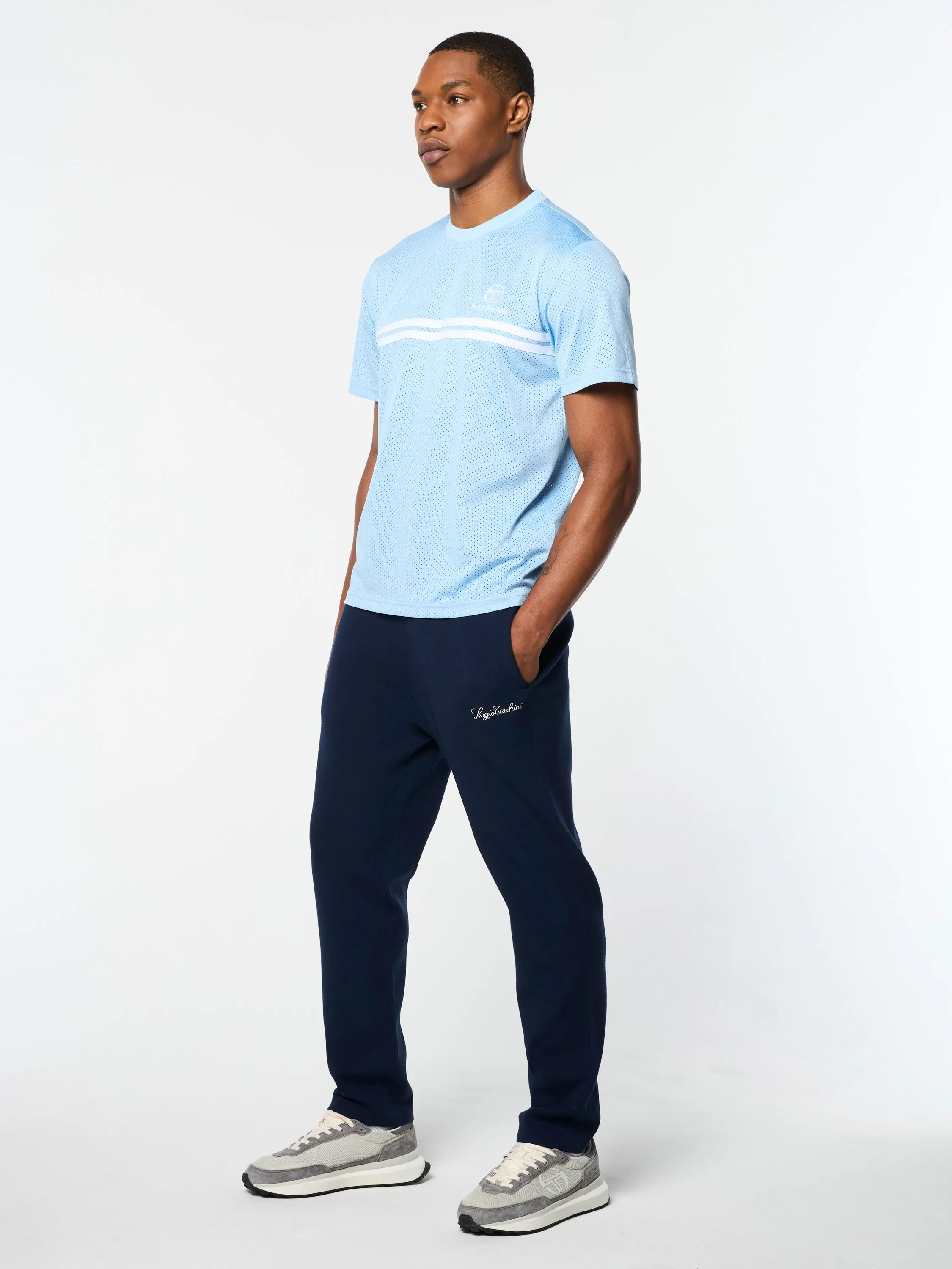 Giacomo Mesh T-Shirt- Dutch Canal/ White