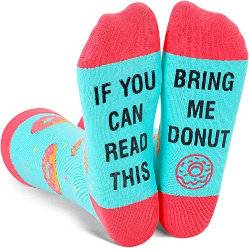 Gift for Mom, Women's Donut Socks, Anniversary Gift for Her, Donut Lover Gift, Funny Food Socks, Novelty Donut Gifts for Women, Funny Donut Socks for Donut Lovers