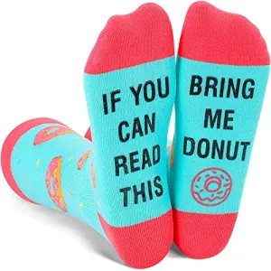 Gift for Mom, Women's Donut Socks, Anniversary Gift for Her, Donut Lover Gift, Funny Food Socks, Novelty Donut Gifts for Women, Funny Donut Socks for Donut Lovers