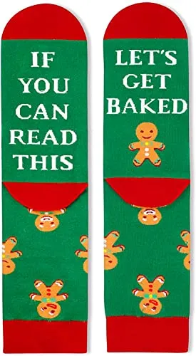Gingerbread Socks Christmas Socks, Xmas Gifts, Funny Christmas Gifts for Men, Christmas Vacation Gifts, Holiday Gifts, Gingerbread Gift for Him Santa Gift Stocking Stuffer
