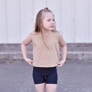 Girls Boxy Tank Tan