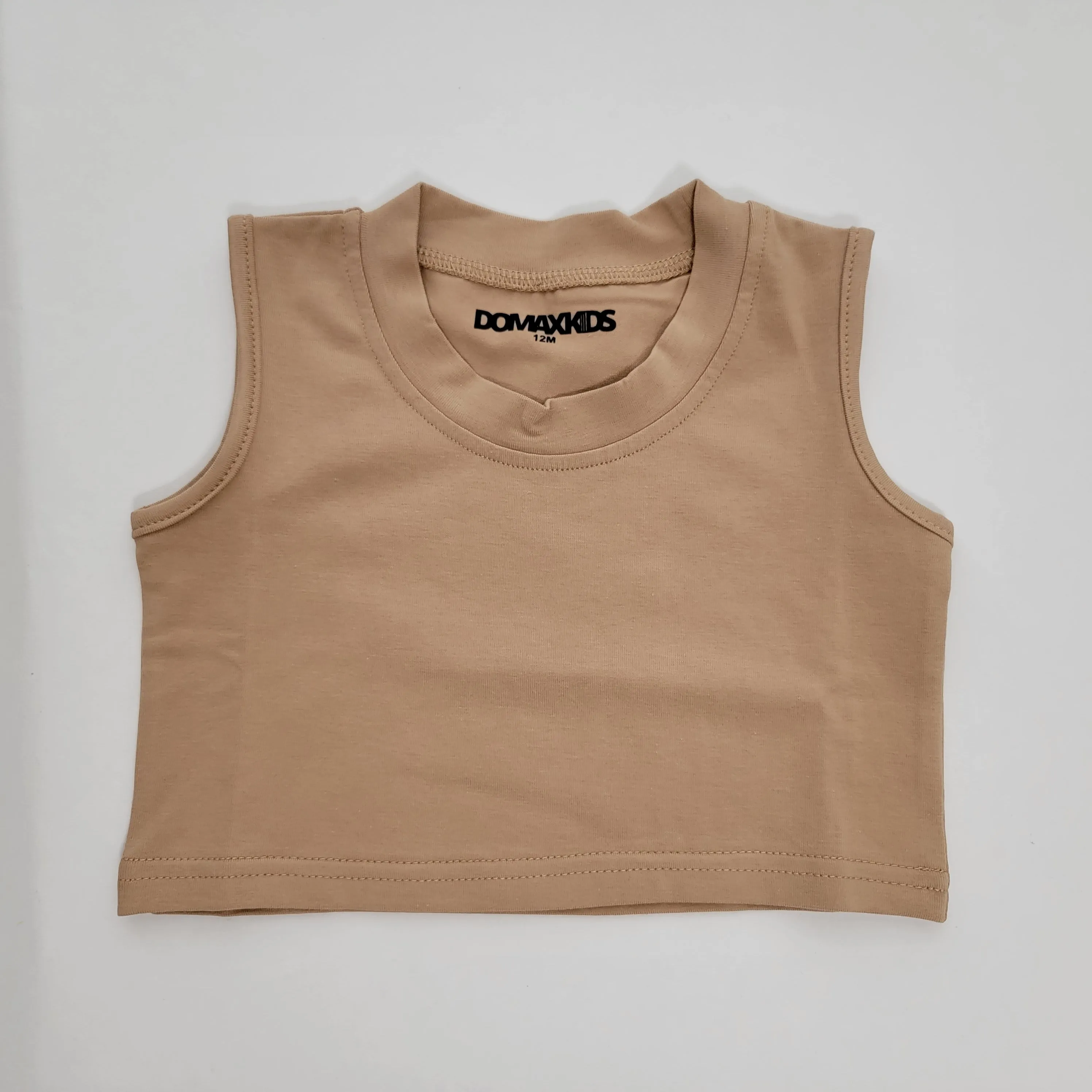 Girls Boxy Tank Tan