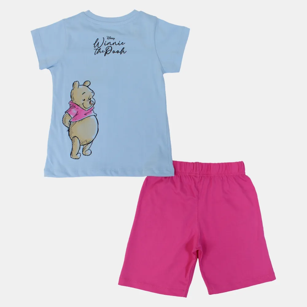 Girls Cotton Pajama Set - Winnie The Pooh Design