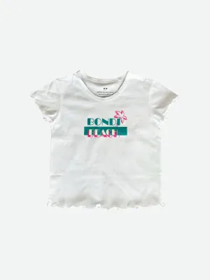 Girl's Sth Beach Frill Tee (White)