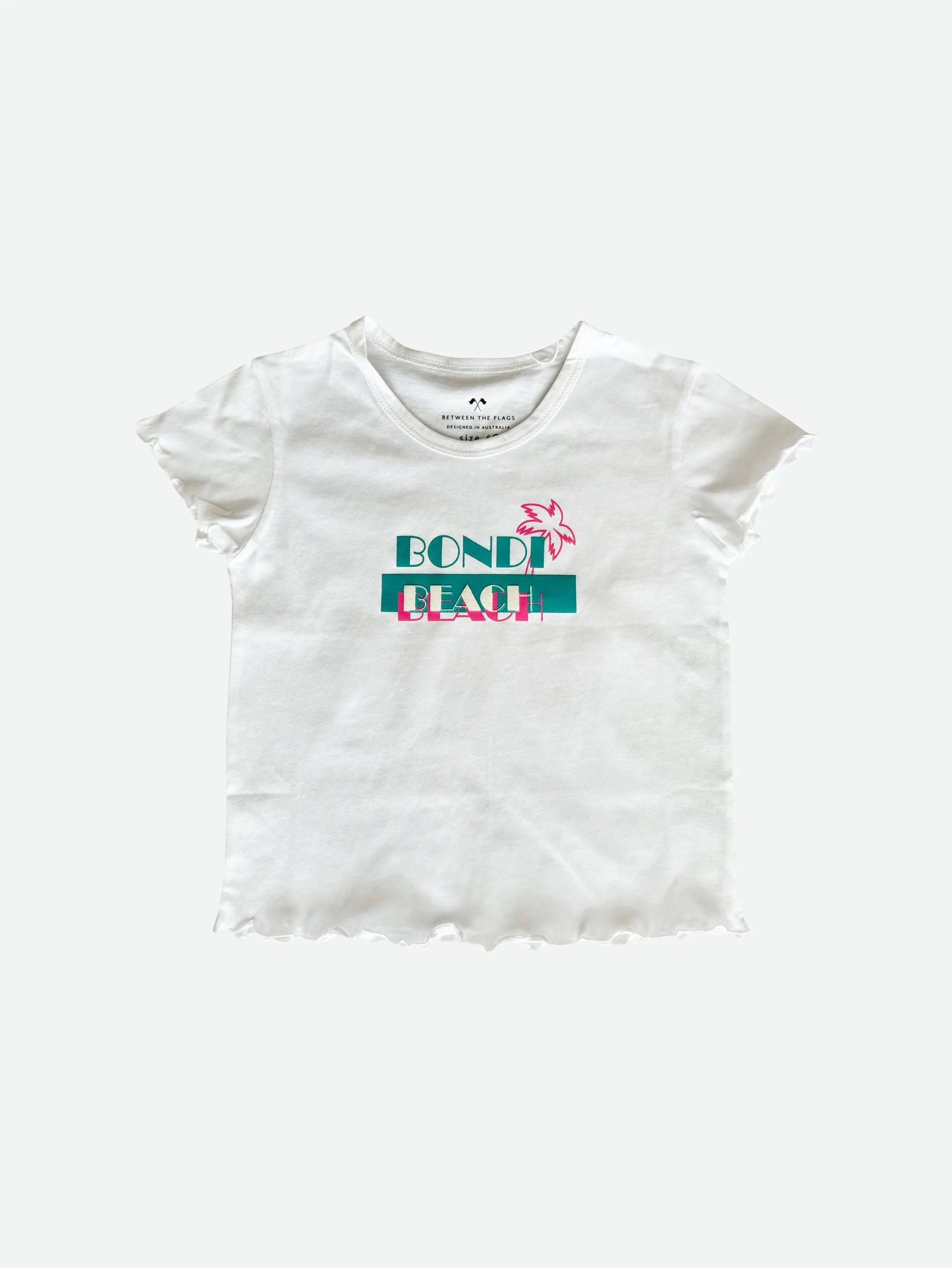 Girl's Sth Beach Frill Tee (White)