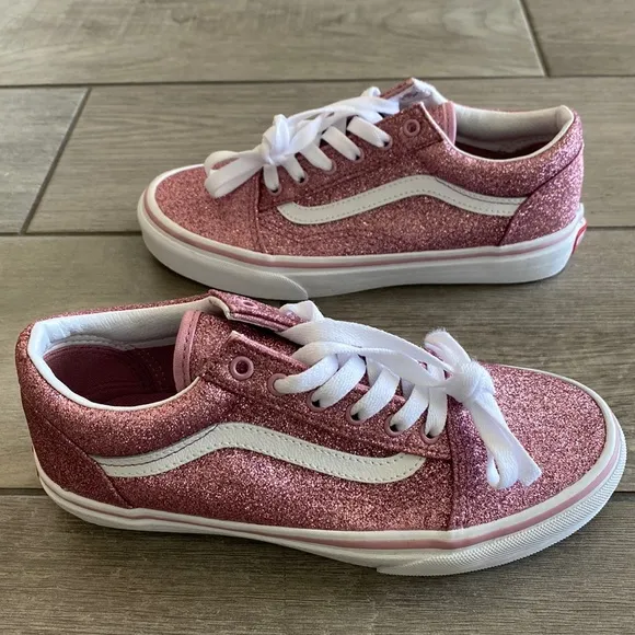 Girls Vans Party Glitter Old Skool - Pink/White