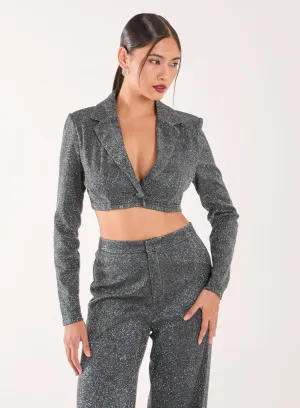 Glitter Cropped Blazer