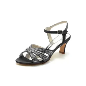 Glitter Crystal Wedding Sandals with Beaded