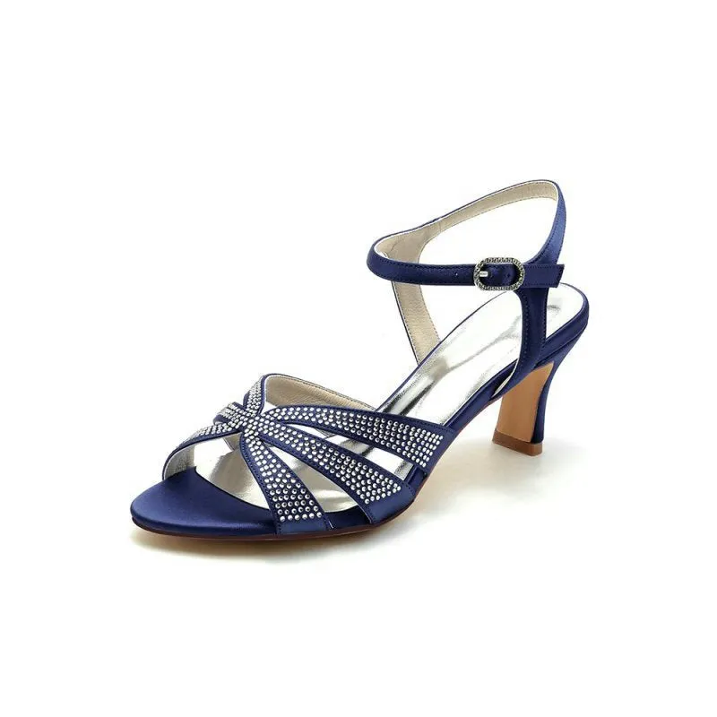 Glitter Crystal Wedding Sandals with Beaded