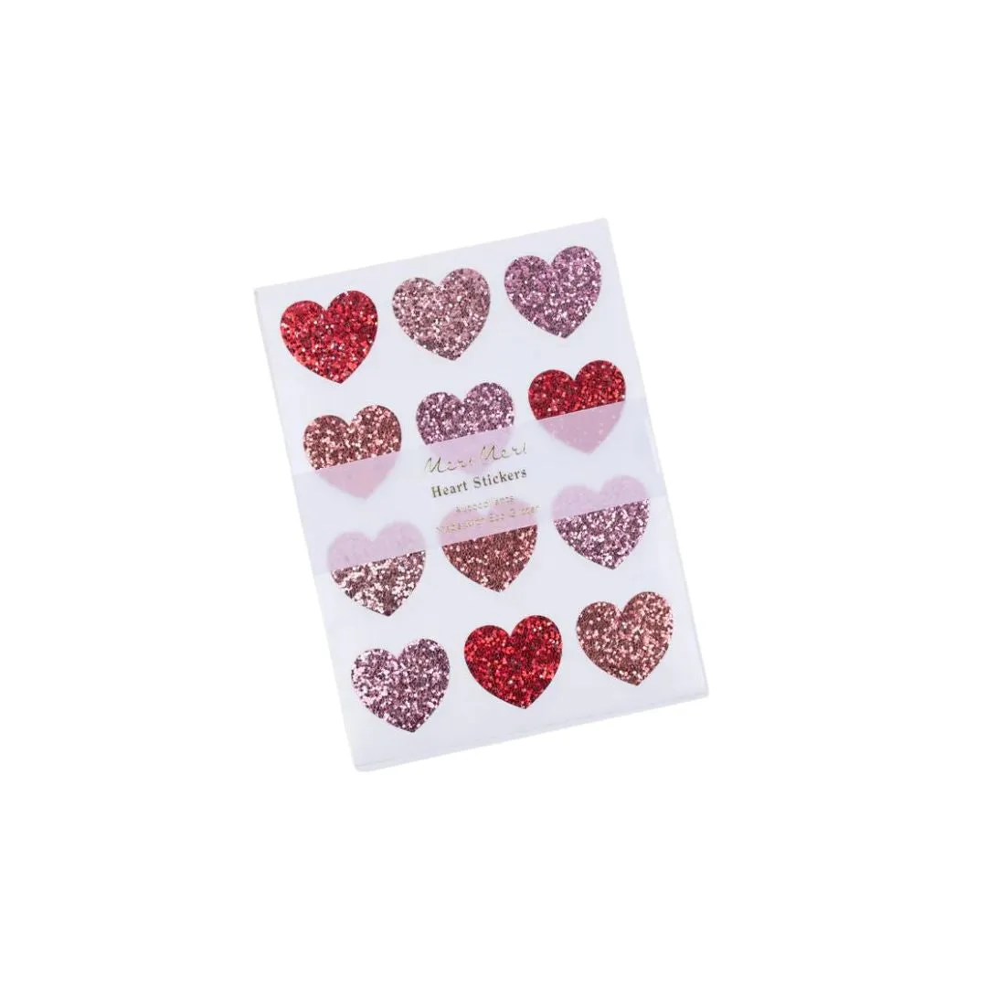 Glitter Heart Stickers
