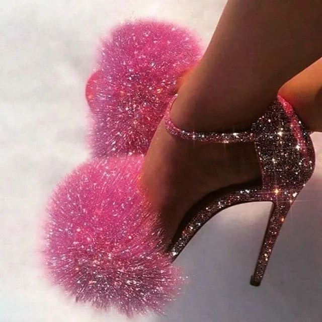 Glitter Heels Designers Women Sandal
