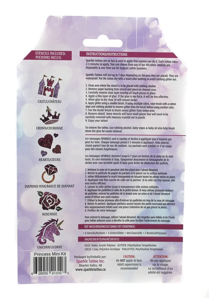 Glitter Tattoo Princess Mini Kit