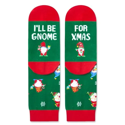 Gnome Socks, Funny Christmas Gifts for Boys Girls, Christmas Vacation Gifts, Xmas Gifts, Holiday Gifts, Gnome Gifts, Santa Gift Stocking Stuffer, Gifts for 7-10 Years Old