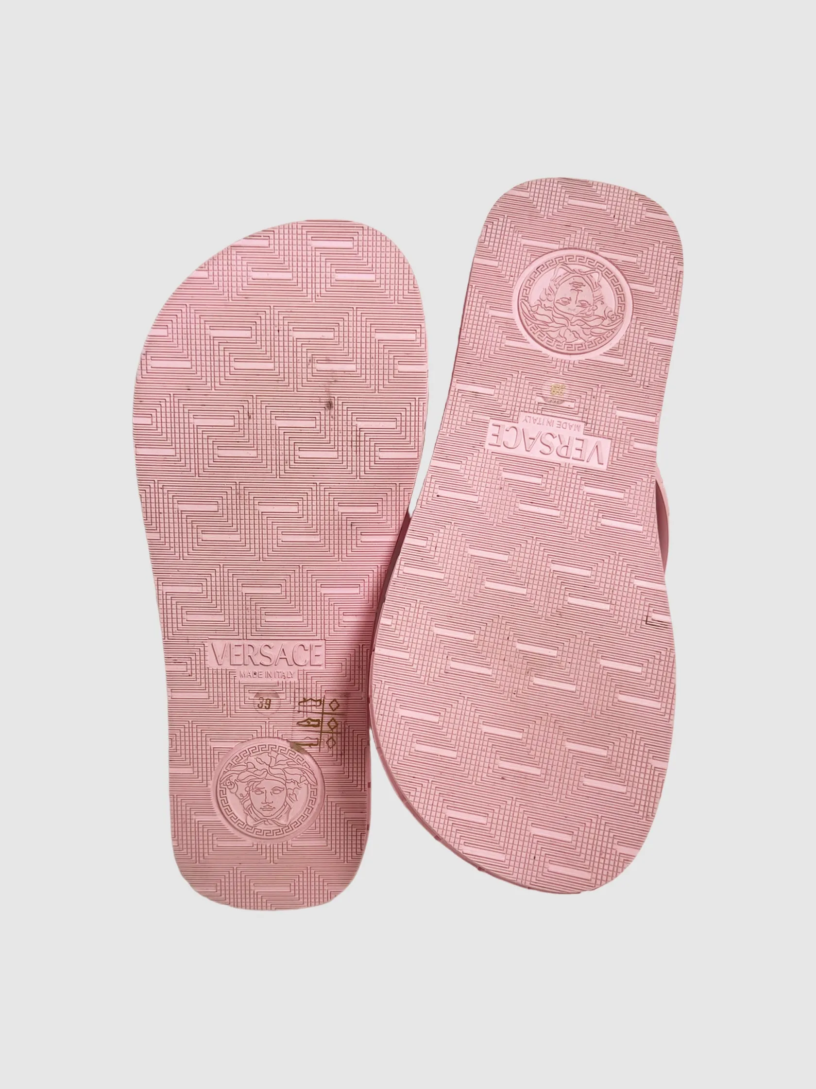 Greca Rubber Sandals - Size 39