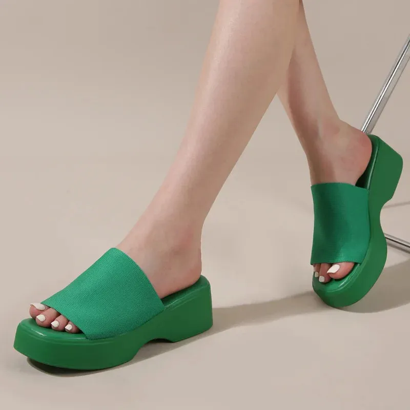 Green Flip Flop Style Sandal with Thick Sole