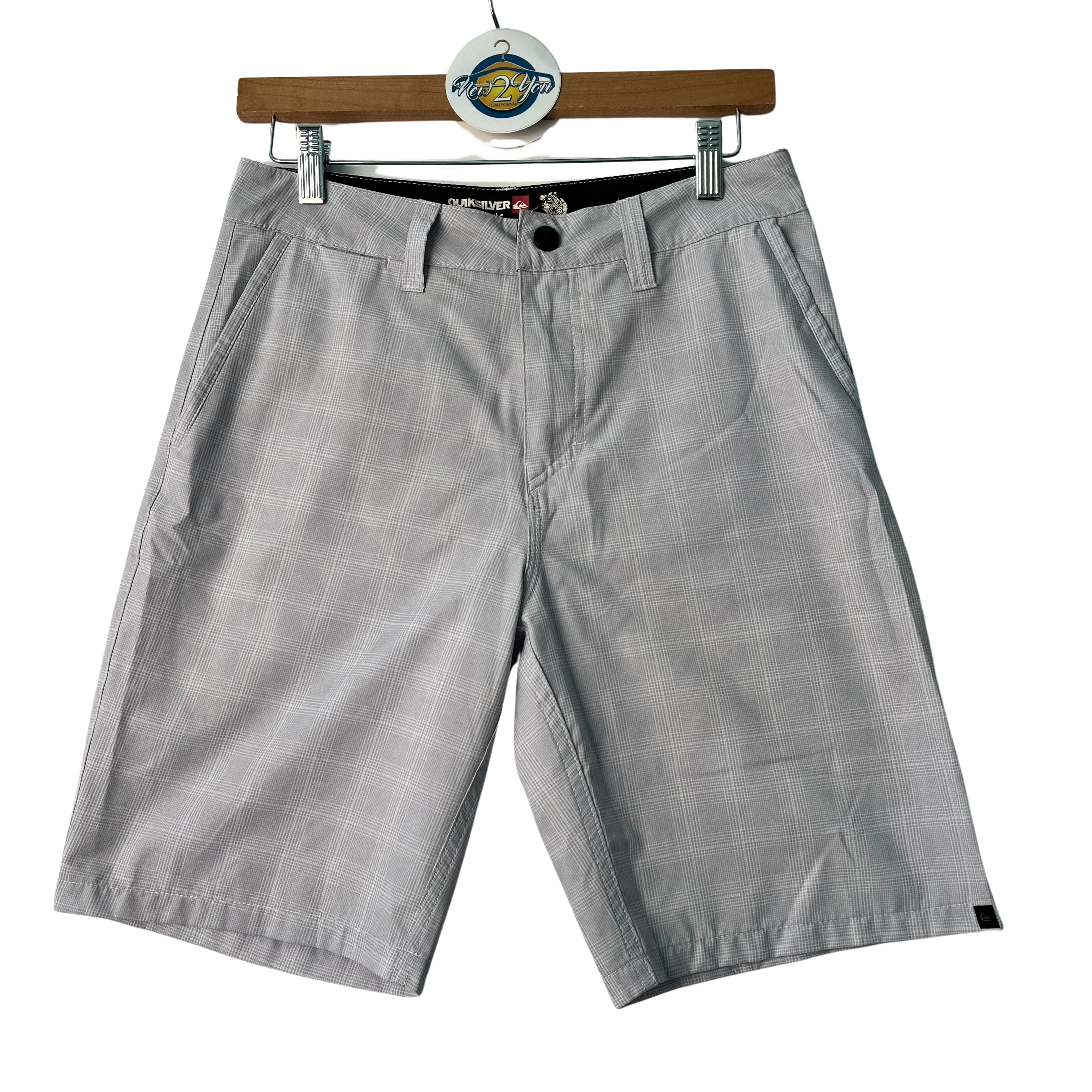 Grey & White Plaid Board Shorts (Quicksilver)