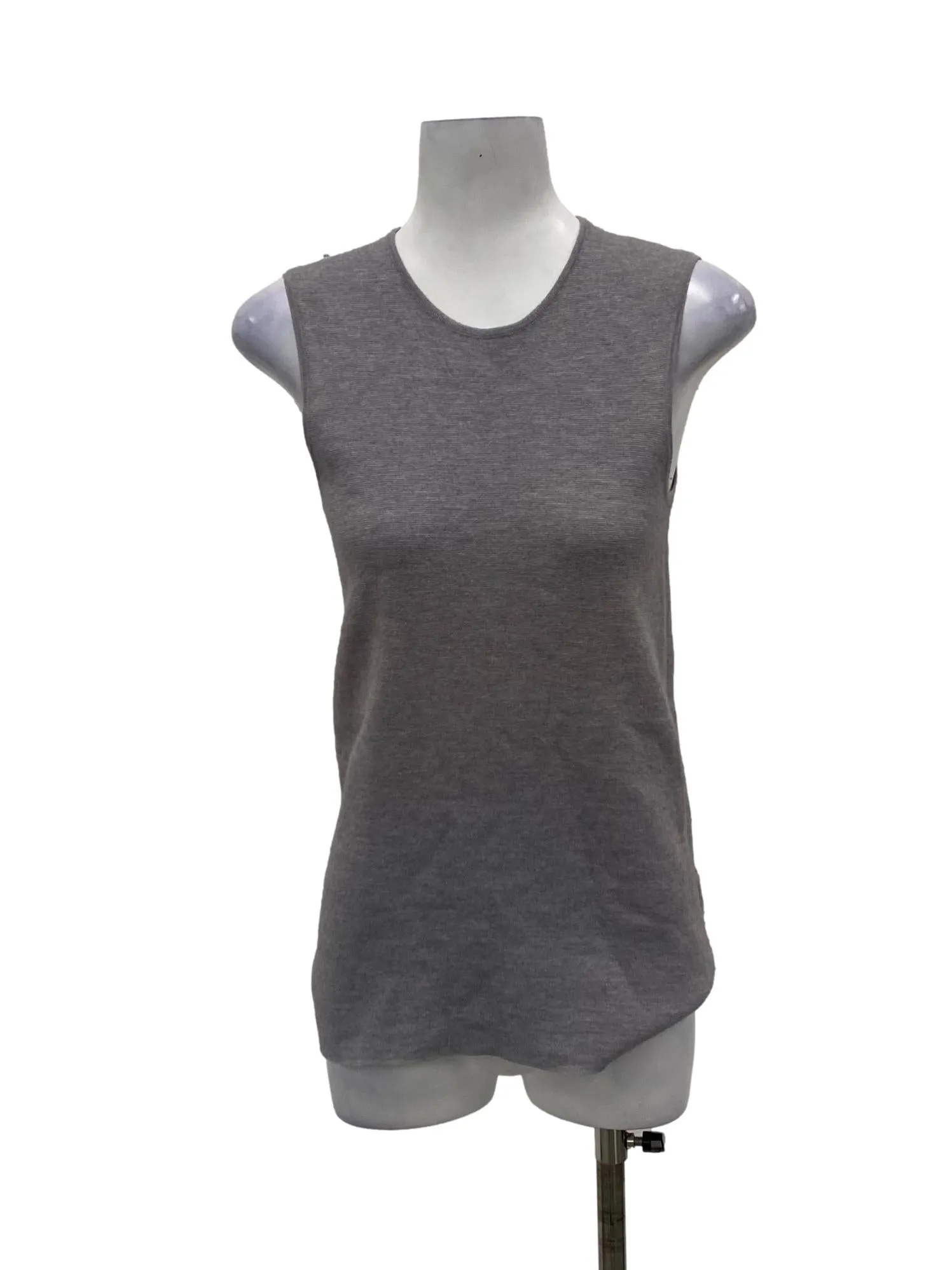 Grey Round Neck Sleeveless Top