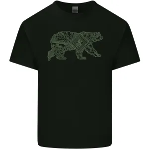 Grizzly Bear Circuit Board Mens Light Cotton T-Shirt