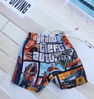 GTA HANDMADE TAPESTRY JACQUARD FABRIC SHORTS