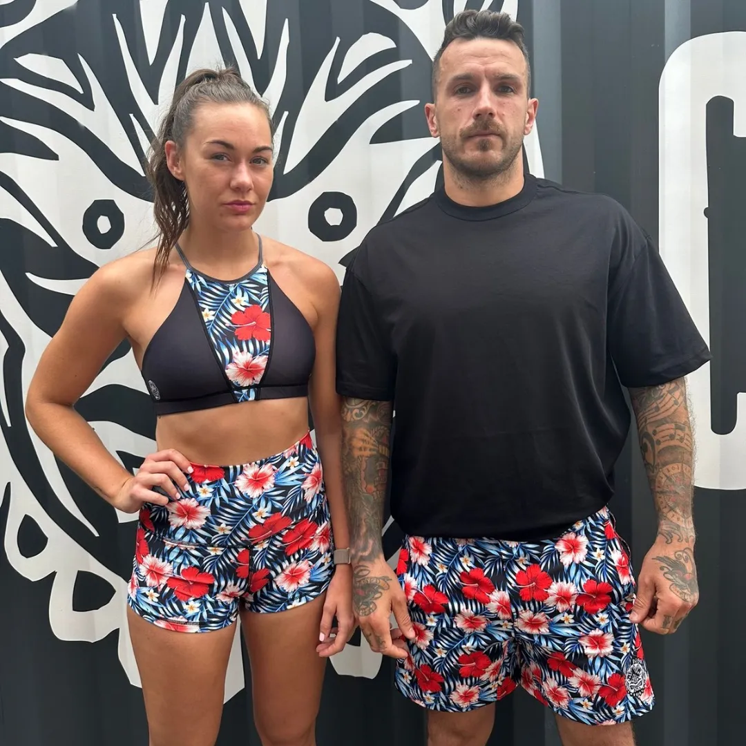 Halo x Tribal Clash Red Hibiscus Men's 7" Shorts