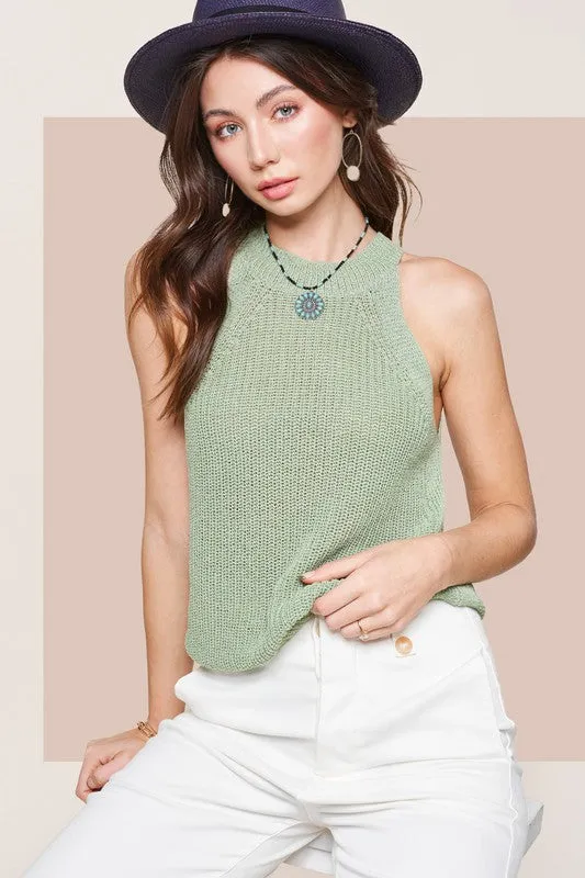 Halter Neck Sweater Top