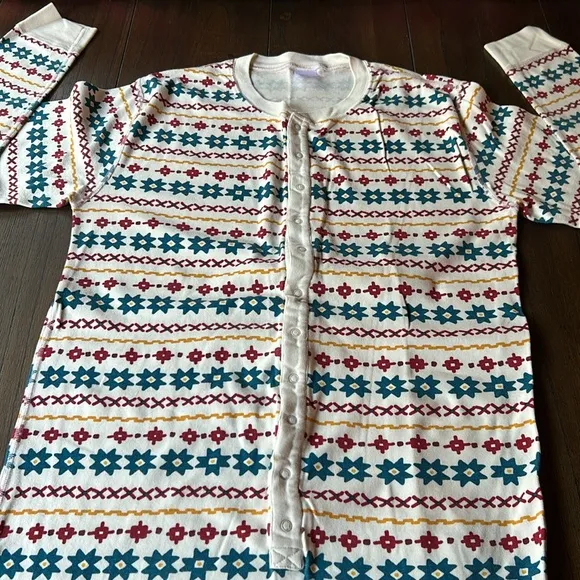 Hanna Andersson Fair Isle Print Organic Cotton Union Suit Pajamas