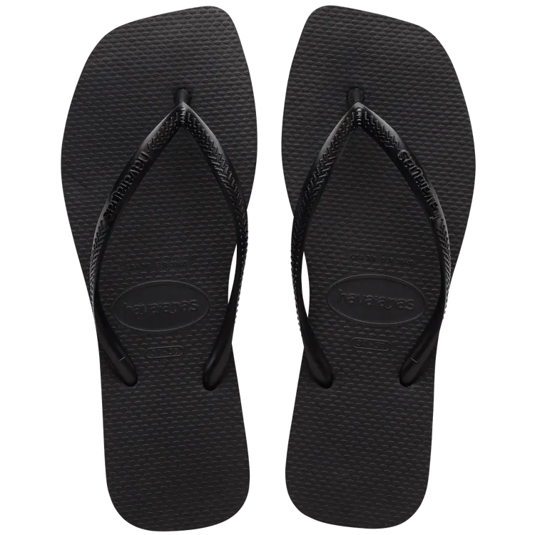 Havaianas Slim Sqaure Flip Flop Sandal in Black