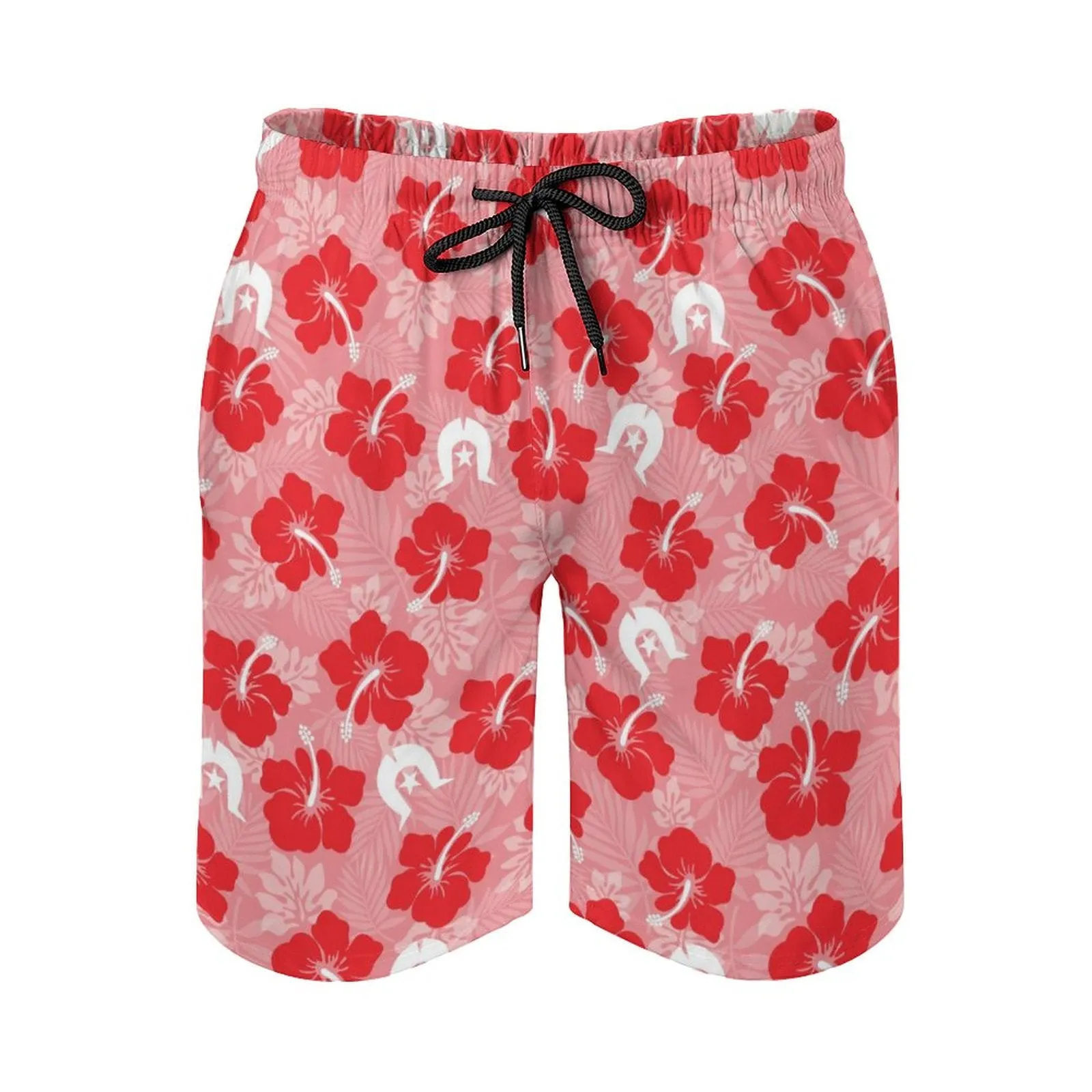 Hibiscus flowers with Dhari (Royal Pink) on Men's Board Shorts