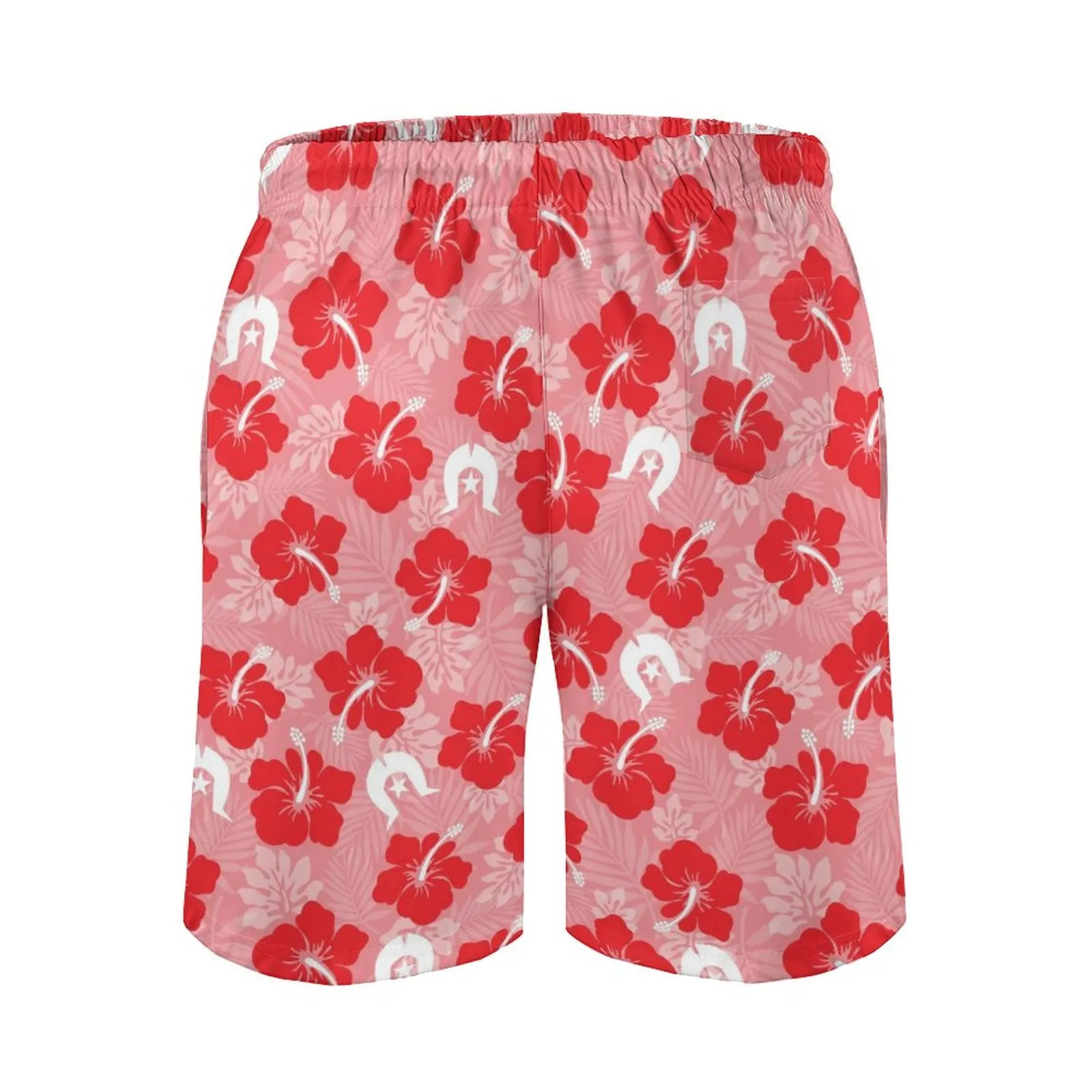 Hibiscus flowers with Dhari (Royal Pink) on Men's Board Shorts